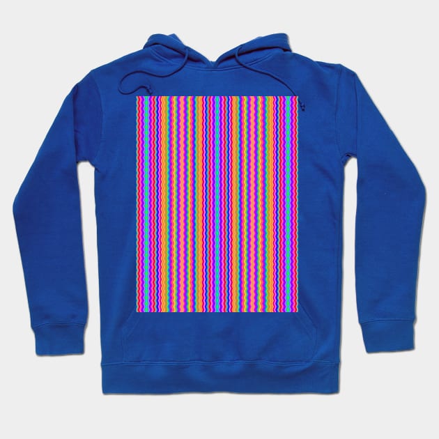 Bold Wiggly Rainbow Stripes Hoodie by Amanda1775